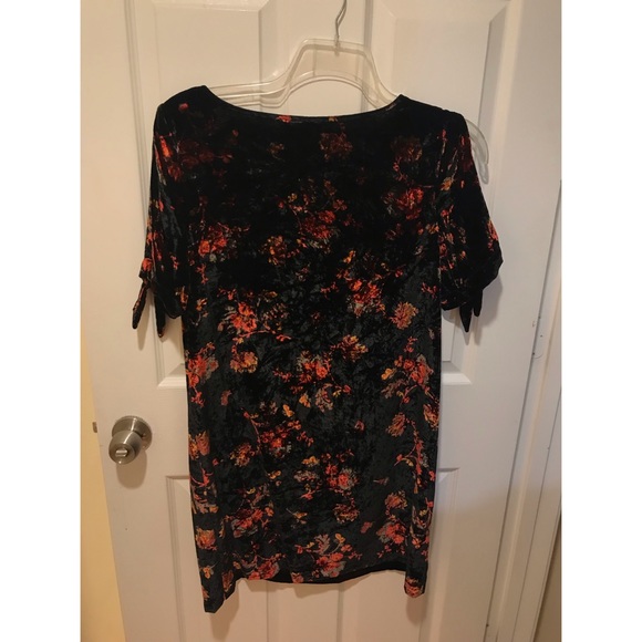 LOFT Floral Velvet Split Sleeve Dress - Picture 3 of 5